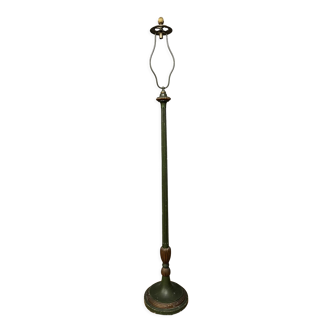 Lampadaire en bois laqué vert et doré style Empire vers 1900