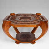 Colonial Art Deco carved coffee table circa 1930