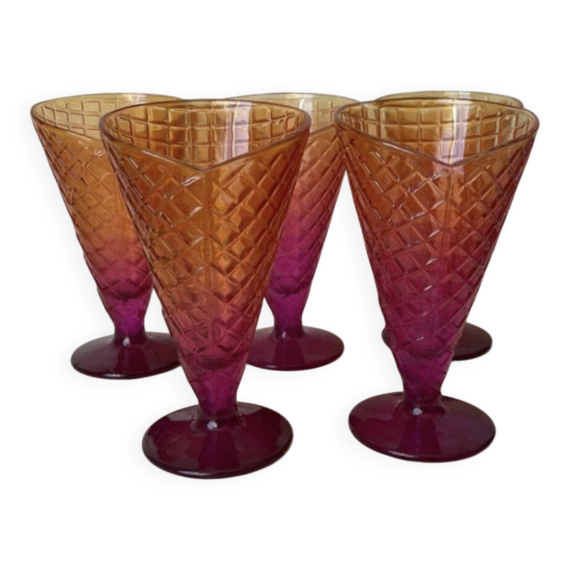 5 vintage Bormioli Rocco ice cream cups
