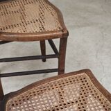 Set of 4 old Thonet style cane bistro chairs from the 1930s