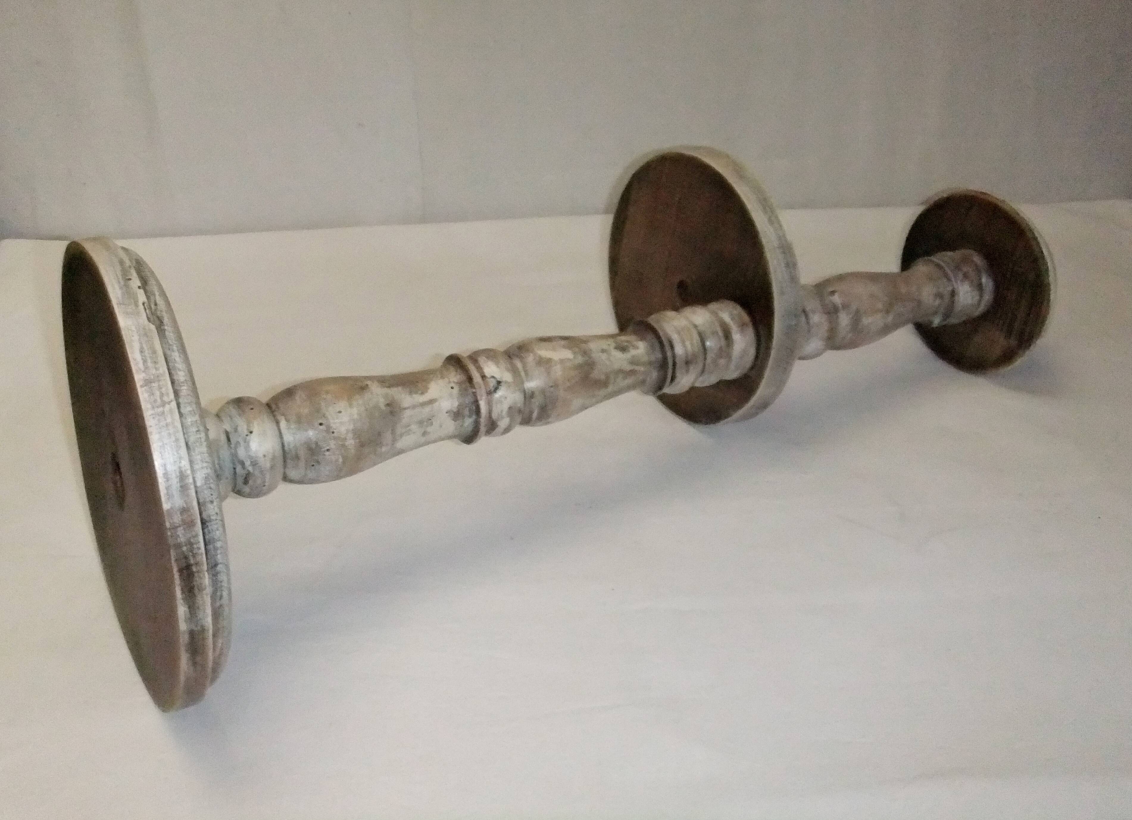 Wooden side table plant holder ivory patina ashtray rotating tray