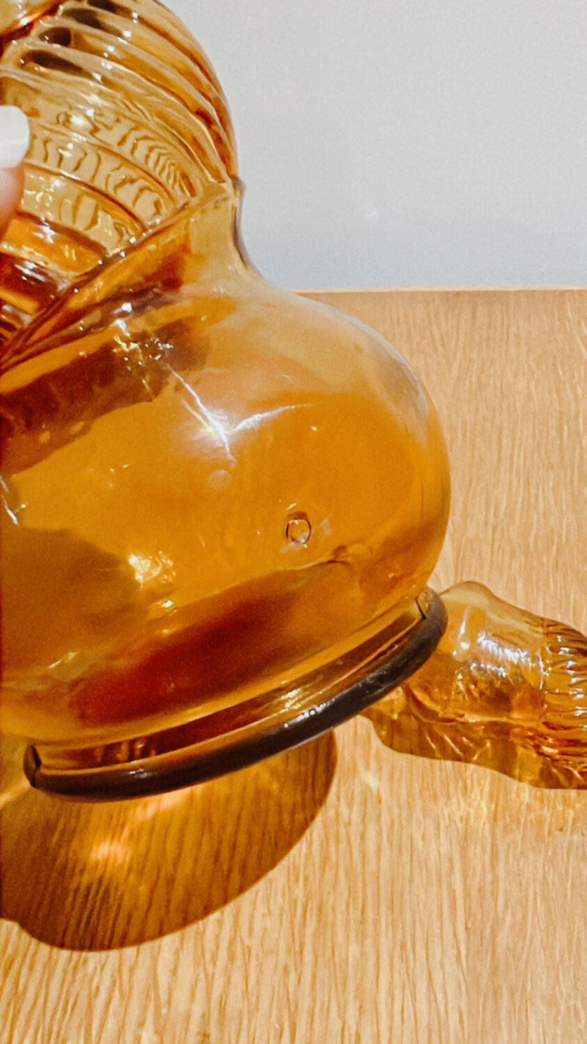 Carafe bottle polished yellow vintage