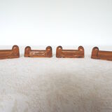 Set of 4 Biot knife holders in amber glass