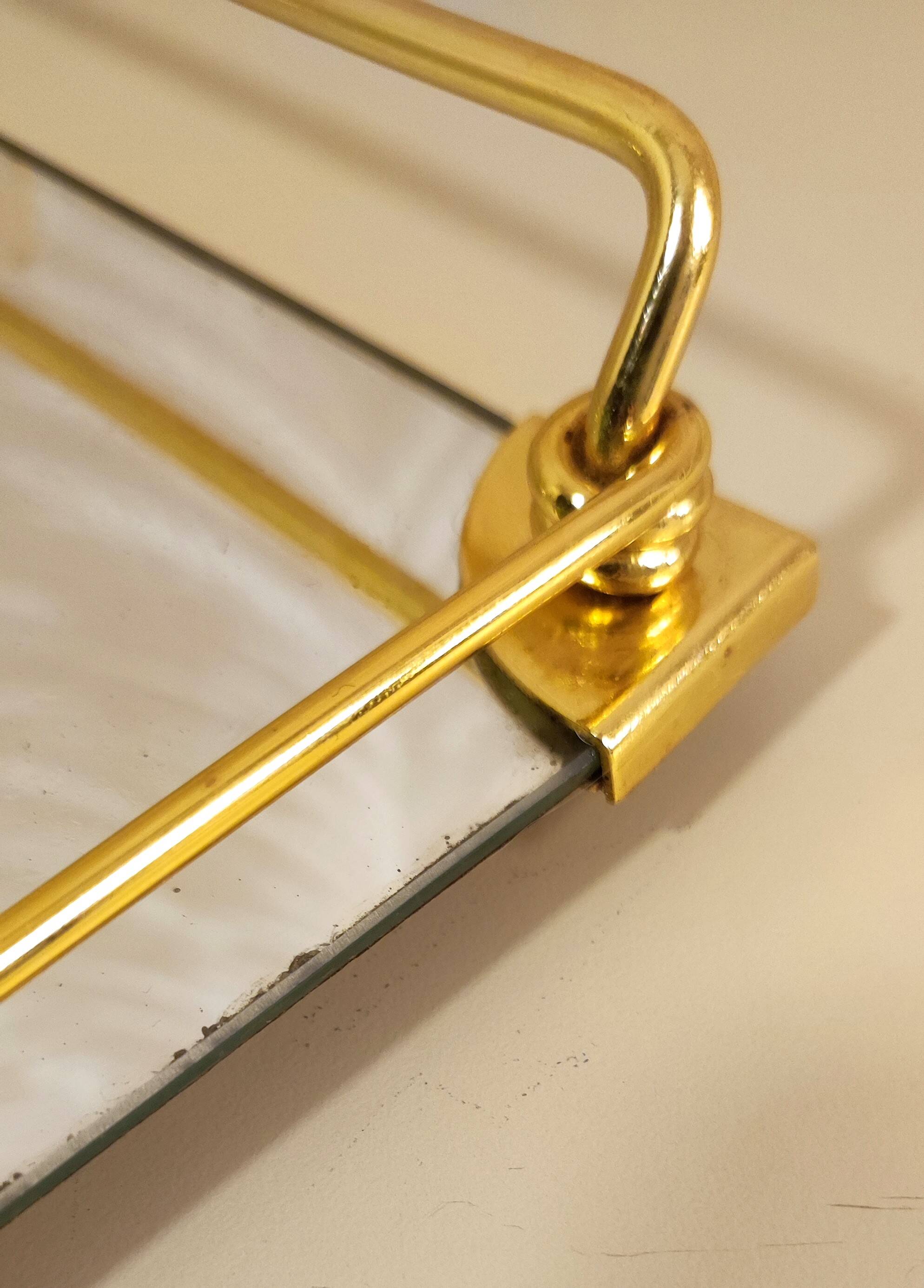 Mirror & gold tray