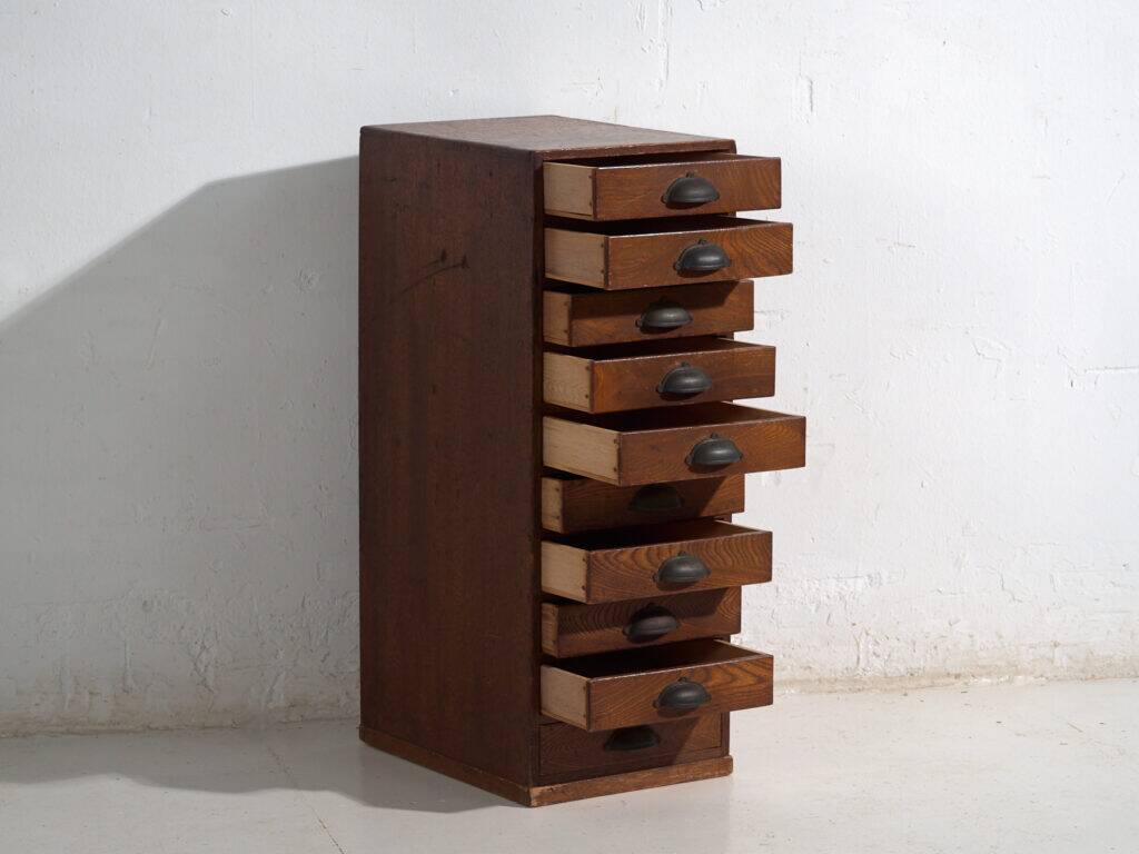 High Japanese chest of drawers with ten drawers – Showa period (c. 1950–1979)