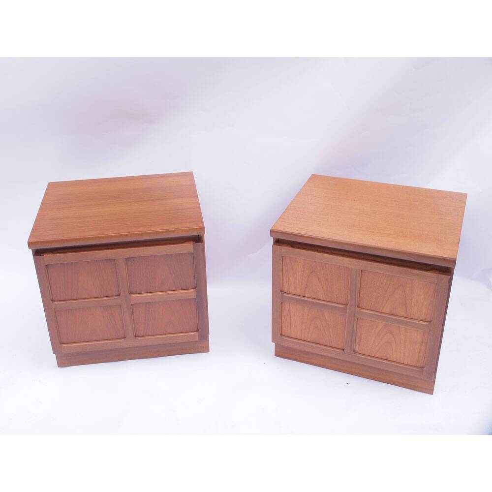 Pair of vintage Nathan Scandinavian bedside tables