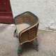 Vintage rattan doll bench