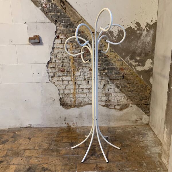 Porte manteau original en métal laqué blanc des années 80