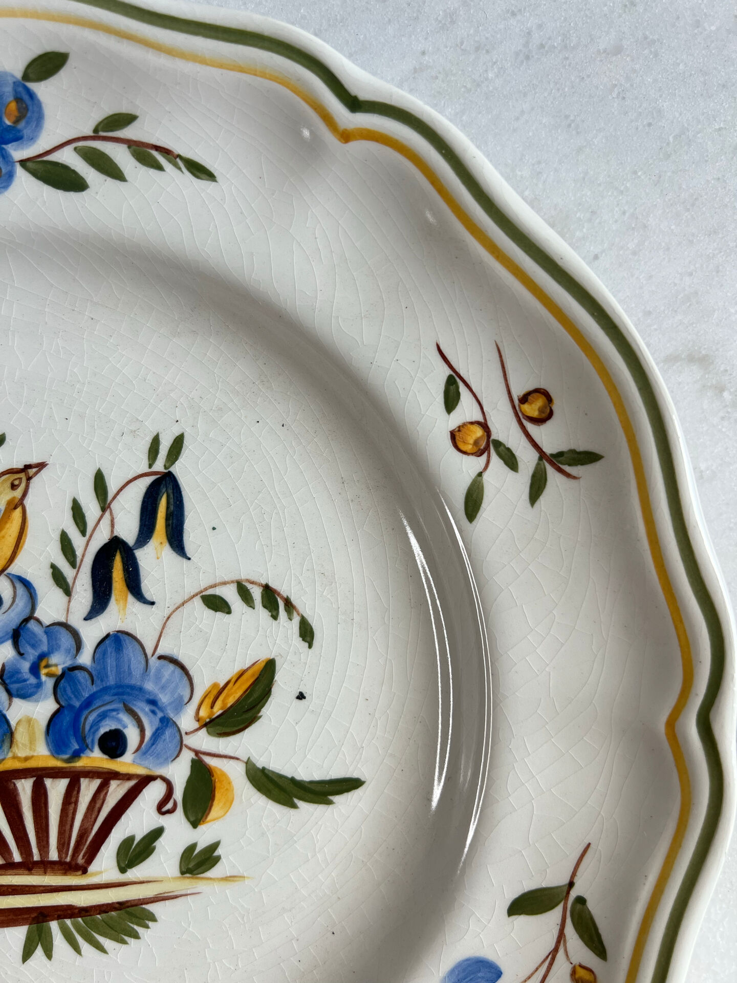 Longchamp hand-painted. Set of 2 flat plates.