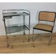 1970 chrome and smoked glass service, professional furniture, industrial style