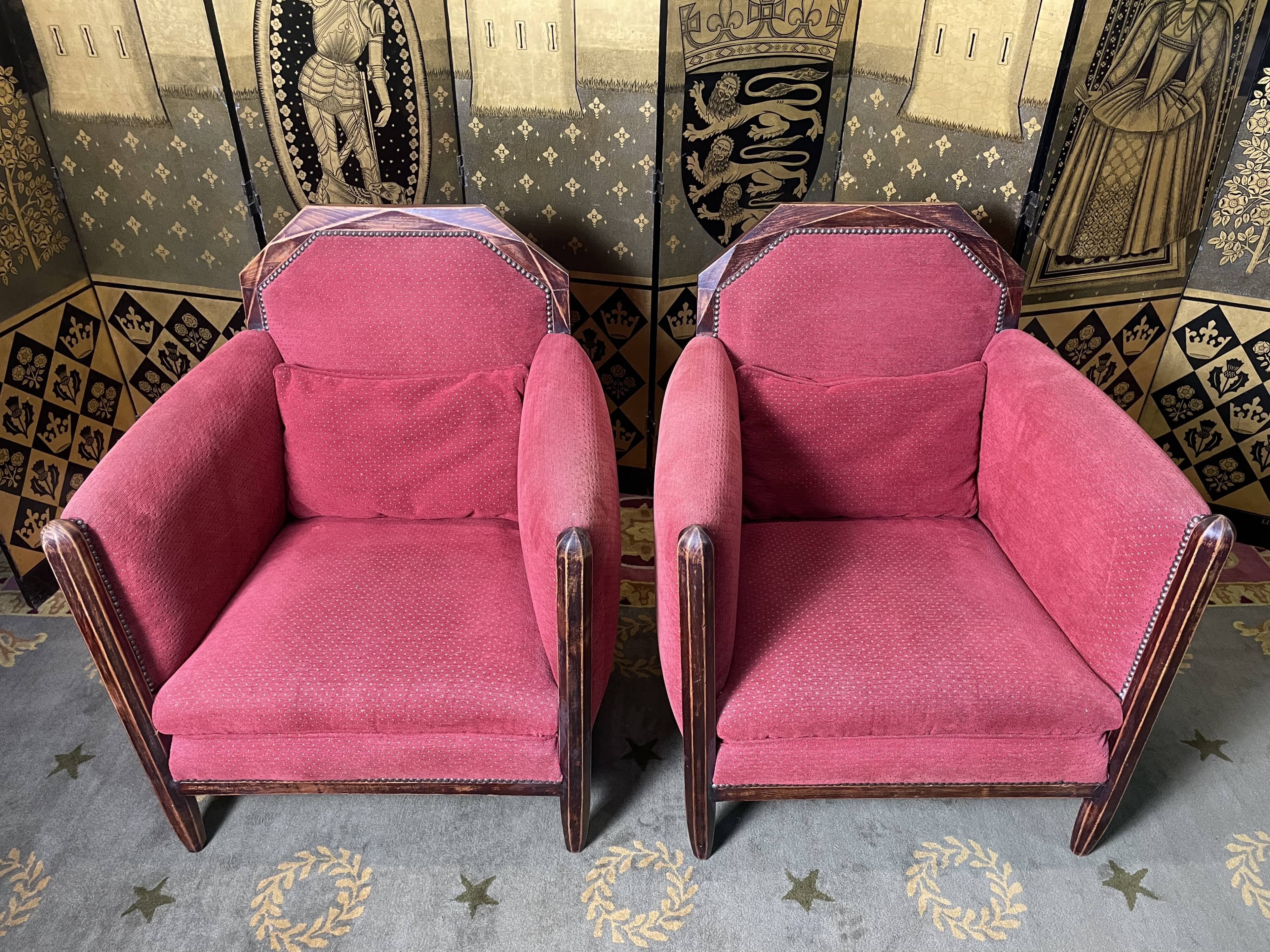 Pair of armchairs bergères Art Deco period