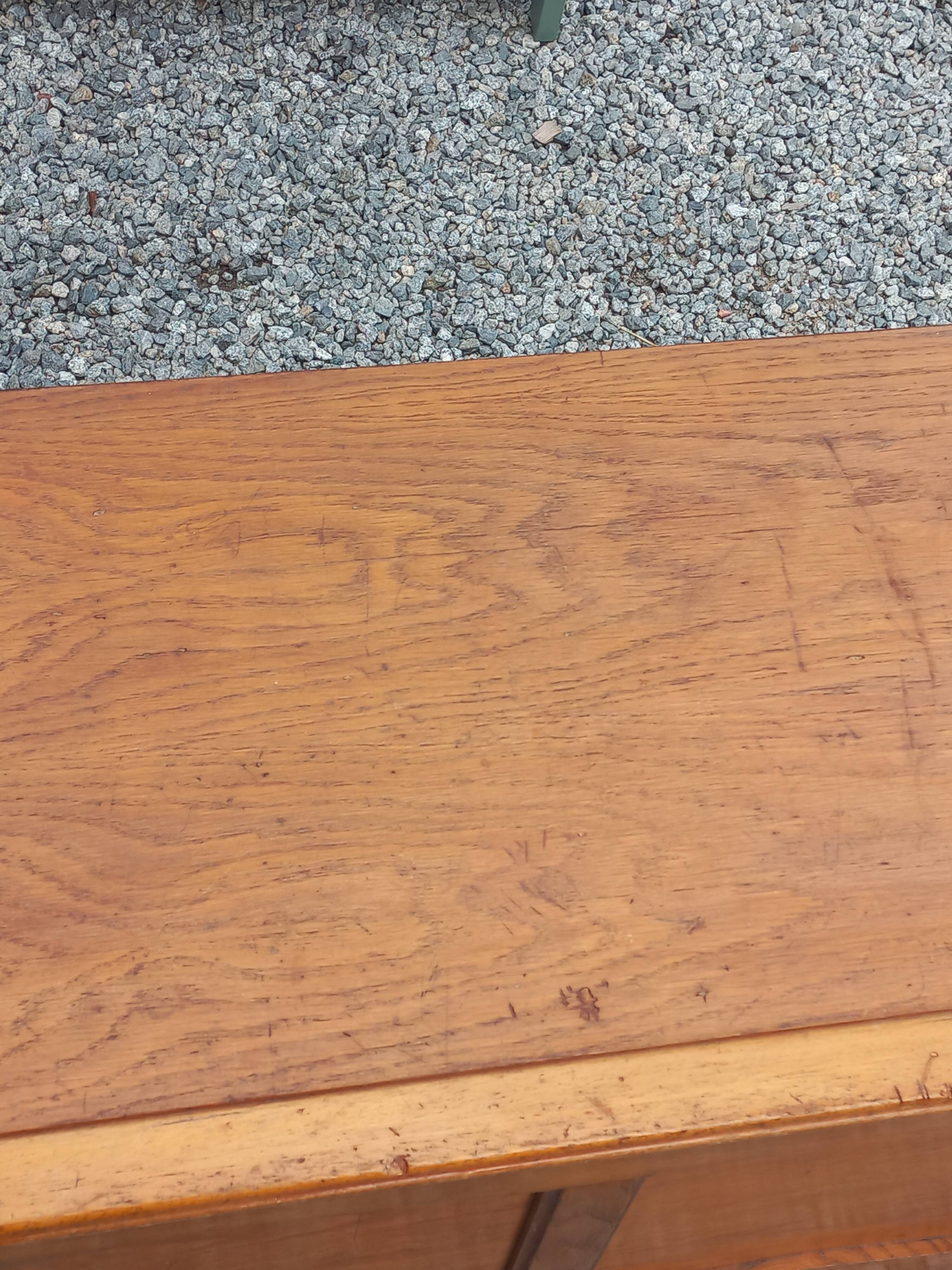 Vintage 1950s oak chest with compass feet