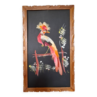 Vintage wooden frame birds 50s-60s