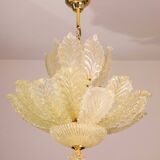 Extraordinary large size gold vintage Murano glass chandelier, 1970