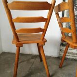 Pair of solid wood bistro chairs