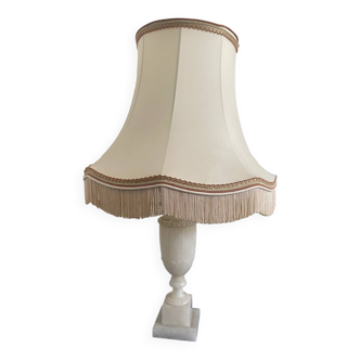 Large Vintage Carved Alabaster Lamp Classic / Empire Style 72 cm