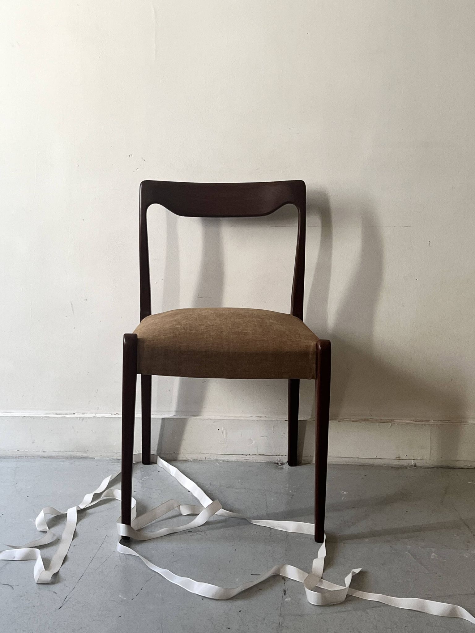Scandinavian chair in teak & velvet by Niels Otto Moller, Denmark 1950