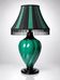 Large vintage Mathias lamp in green and black ceramic, 1970s.