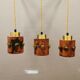 3 lamps made of copper, brass and glass.