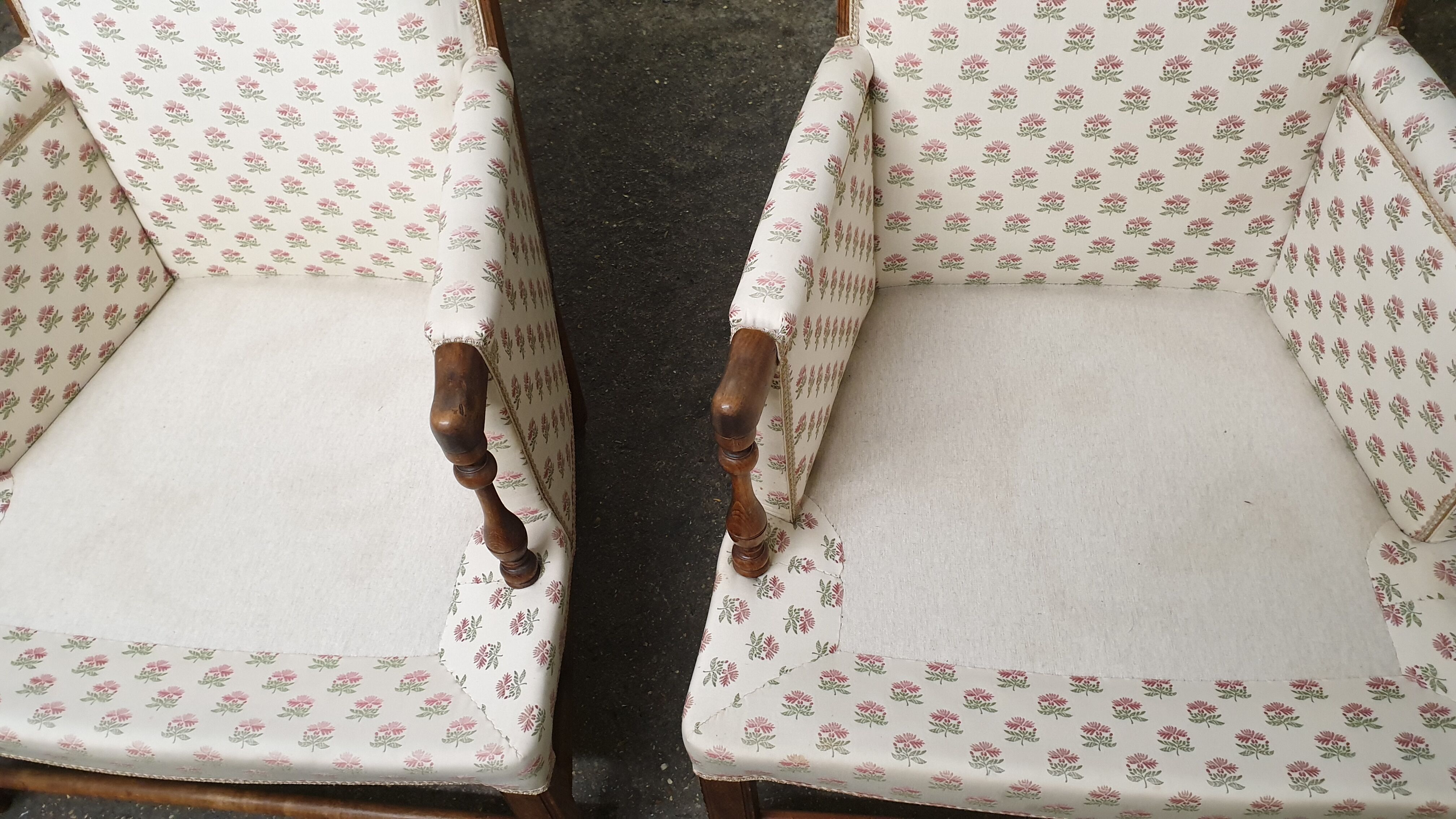 Pair of seventies shepherd armchairs