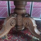 Oval table Renaissance style 8 seats, central foot, late nineteenth