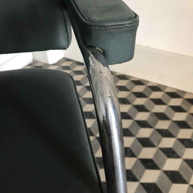 Fauteuil de bureau industriel skaï gris