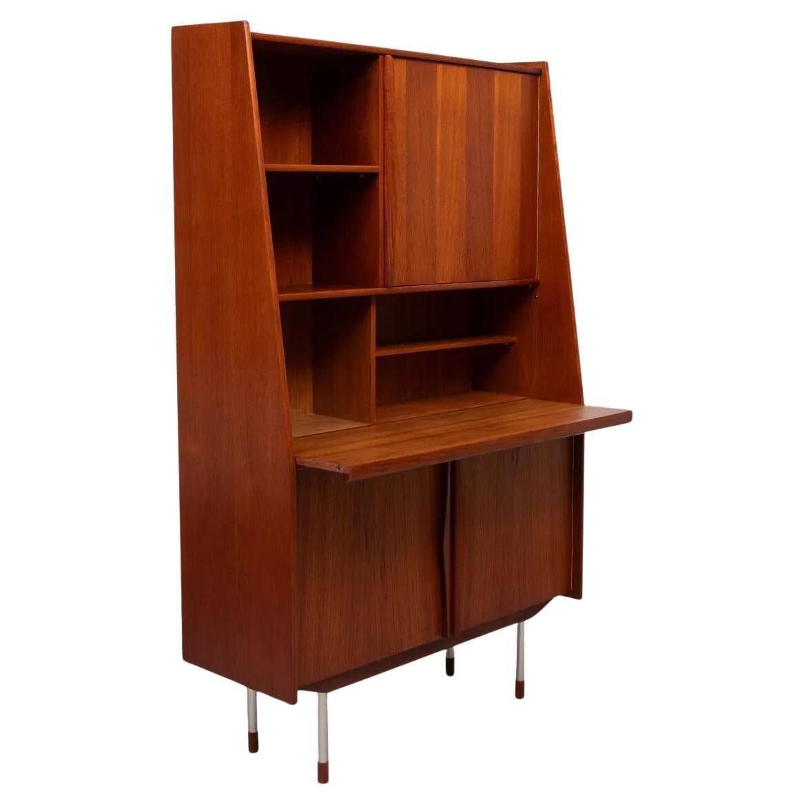 Meuble et bureau/bar en teck danois, par Arne Vodder, années 1960