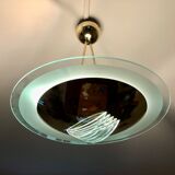 Suspension in gilded brass, Italian design from the 1970s.