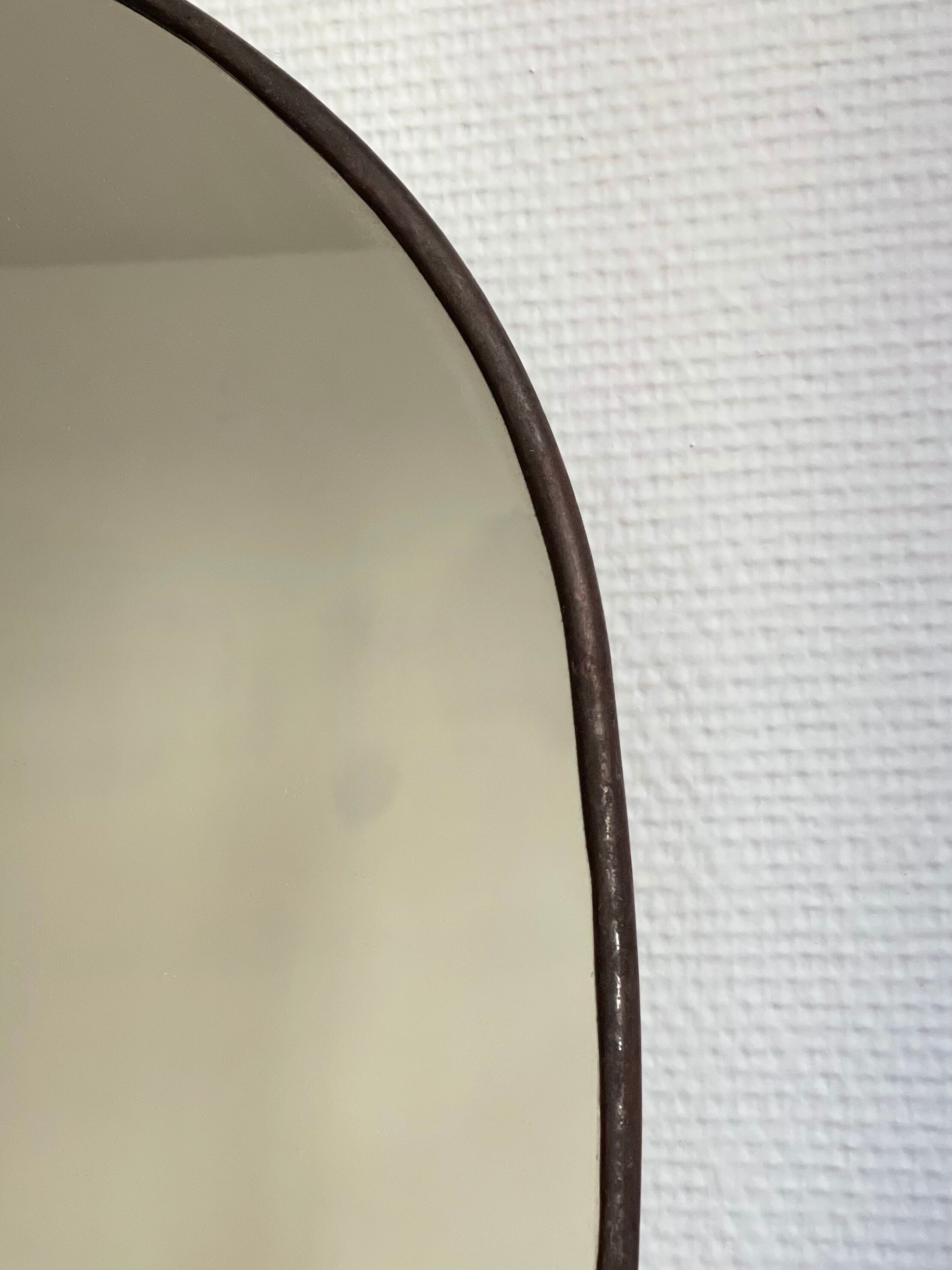 Irregular trapeze mirror organic brass black minimalist