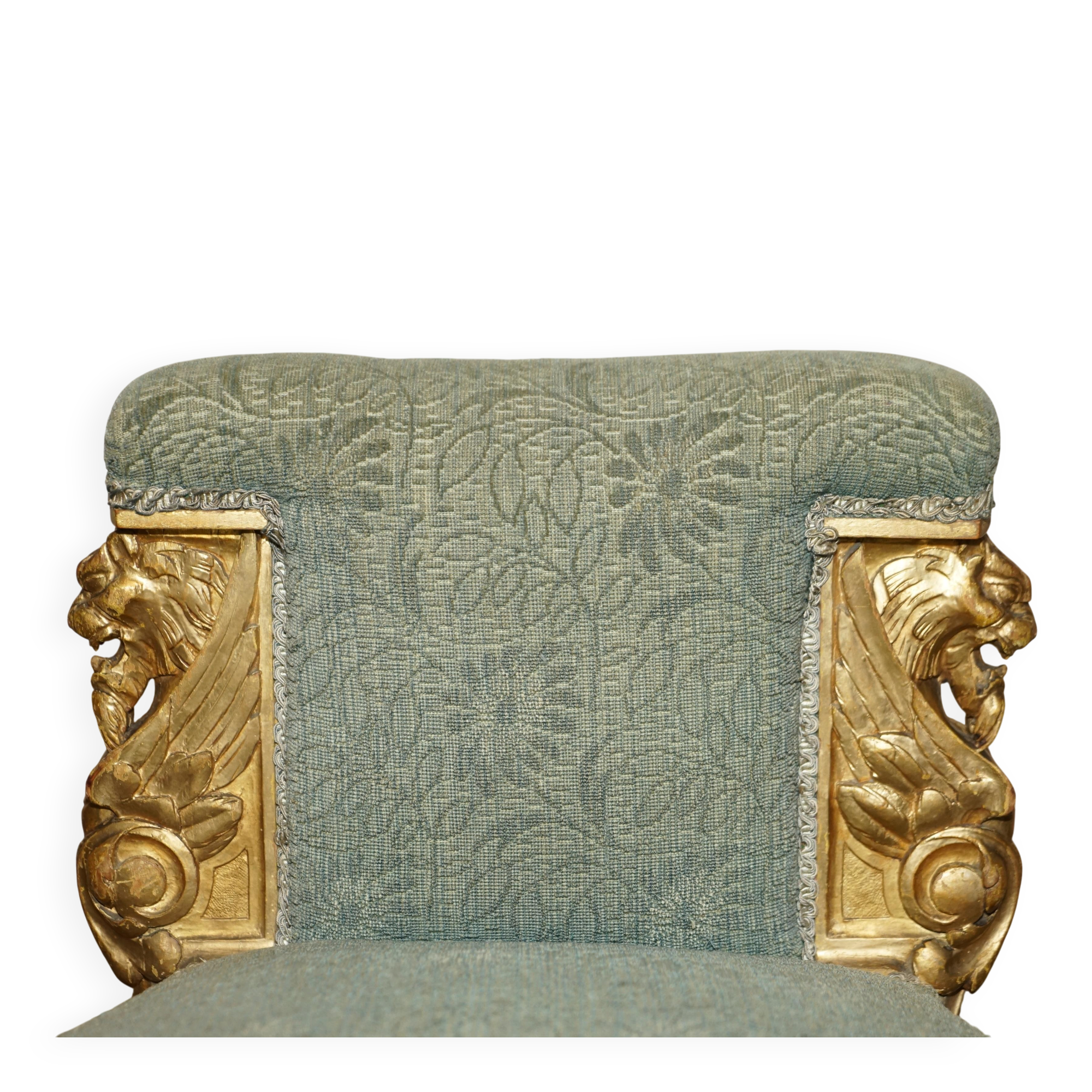 Canapé Tête-à-Tête italien doré sculpté main 18ème siècle vers 1740