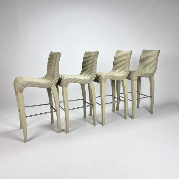 Set de 4 tabourets de bar, Vincent Sheppard, Lloyd Loom, années 2000