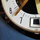 Vintage formica clock silent trapezoid wall clock "Black transistor star"