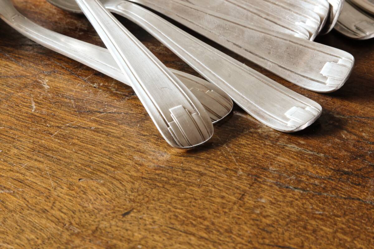 37-piece silver-plated art deco cutlery set
