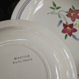 Set of 6 antique shallow bowls from Salin, France "Martine"