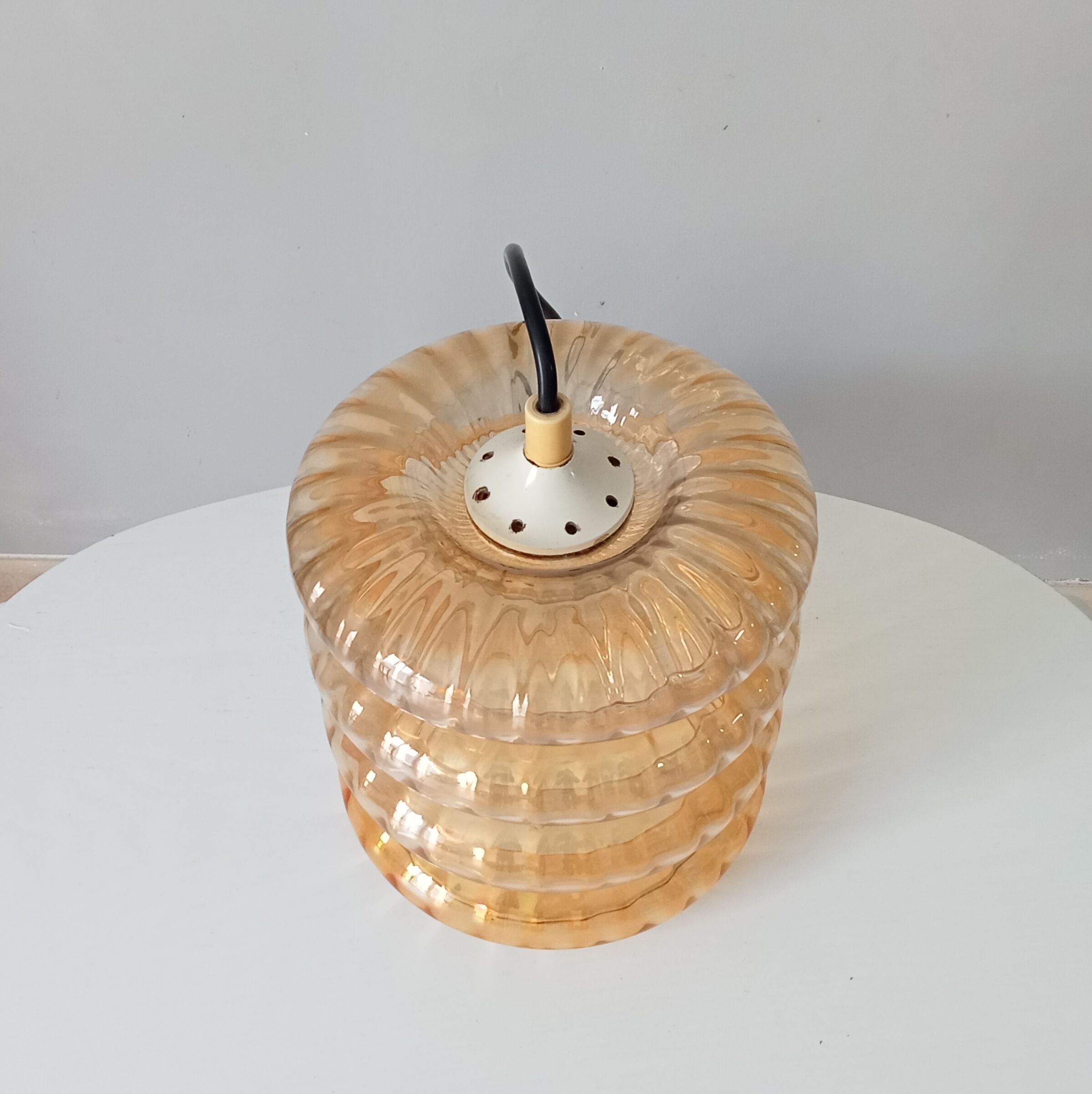 Vintage pendant lamp molded glass 60/70s