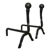 Brutalist pair of andirons