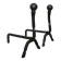 Brutalist pair of andirons