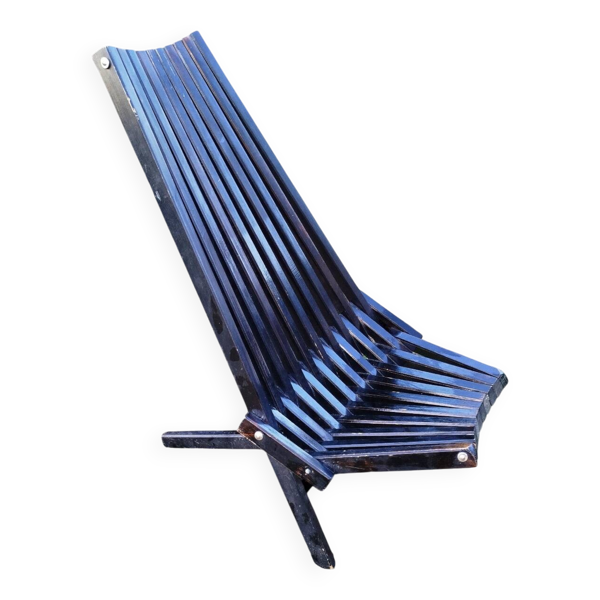 Chaise scandinave en bois laqué noir