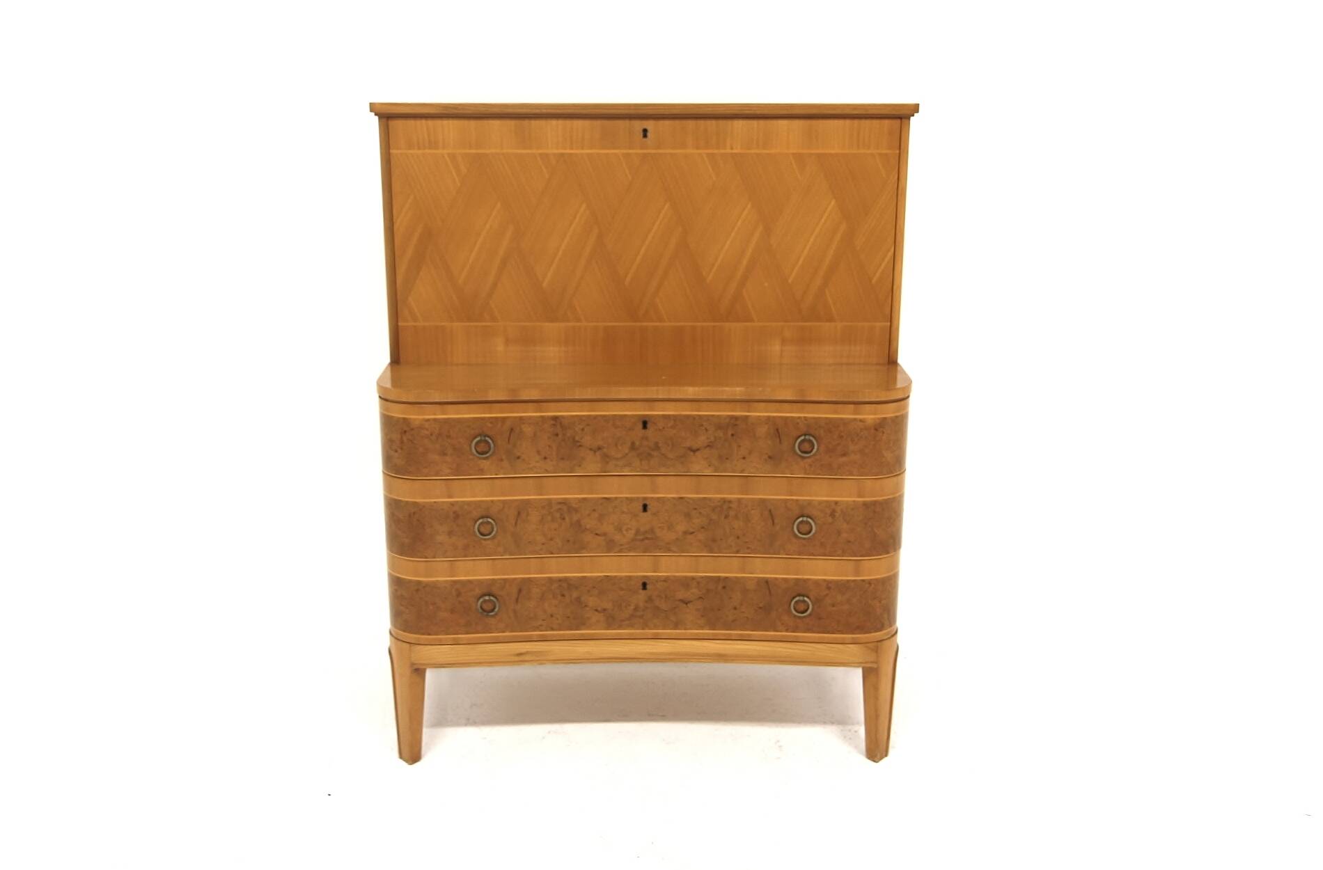 Secrétaire scandinave en orme, Swedish modern, Suède, 1940