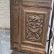 Cupboard door, decorative panel in antique carved fruit wood