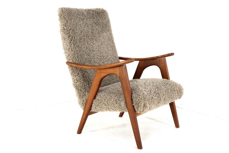 Mid century Armchair brown doodle - fully restored one of a kind piece