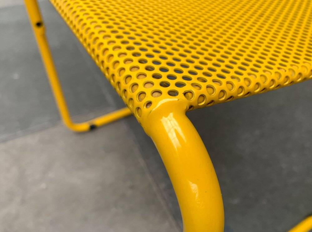 Italian perforated metal chair from the mid-century space age, 1960s.