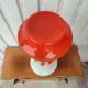 Vase opaline verre orange et blanc vintage