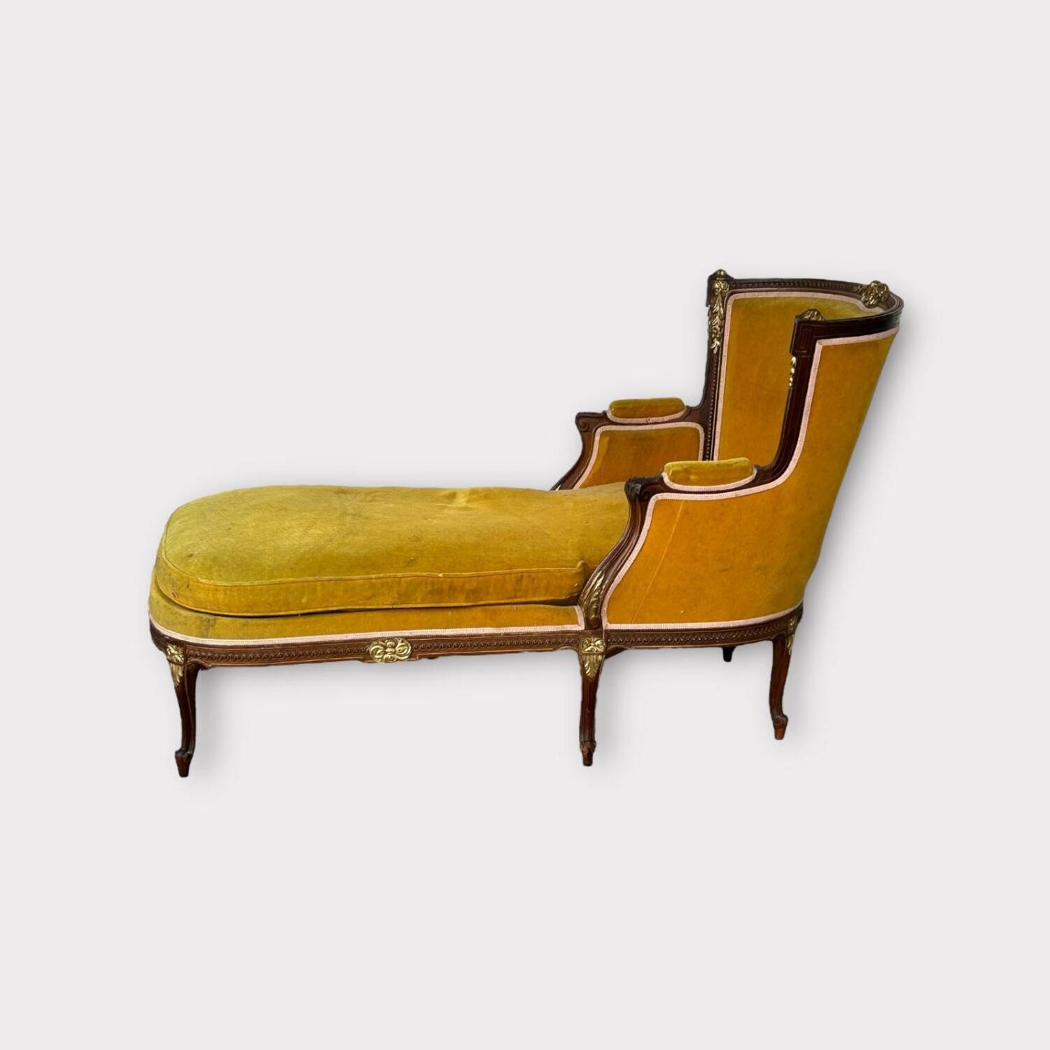 Louis XVI Style Bench - Chaise Longue - Daybed in Mahogany from the Napoleon III Period