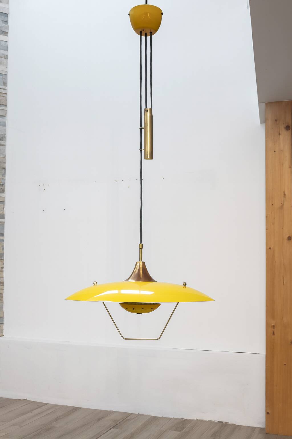 Hanging lamp with counterweight Italy 1950s