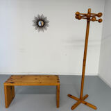 Vintage solid pine coat rack designed by Reiner Daumiller from the 1970s.