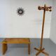 Vintage solid pine coat rack designed by Reiner Daumiller from the 1970s.