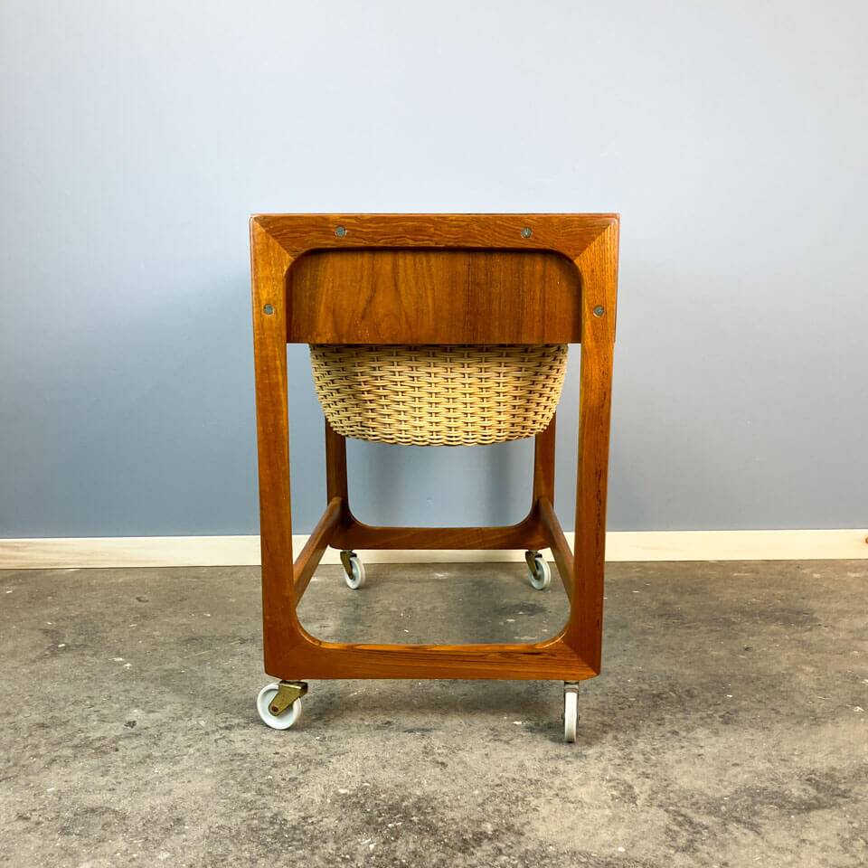 Rollable sewing box by BR Gelsted Denmark, teak, vintage from the 60s
