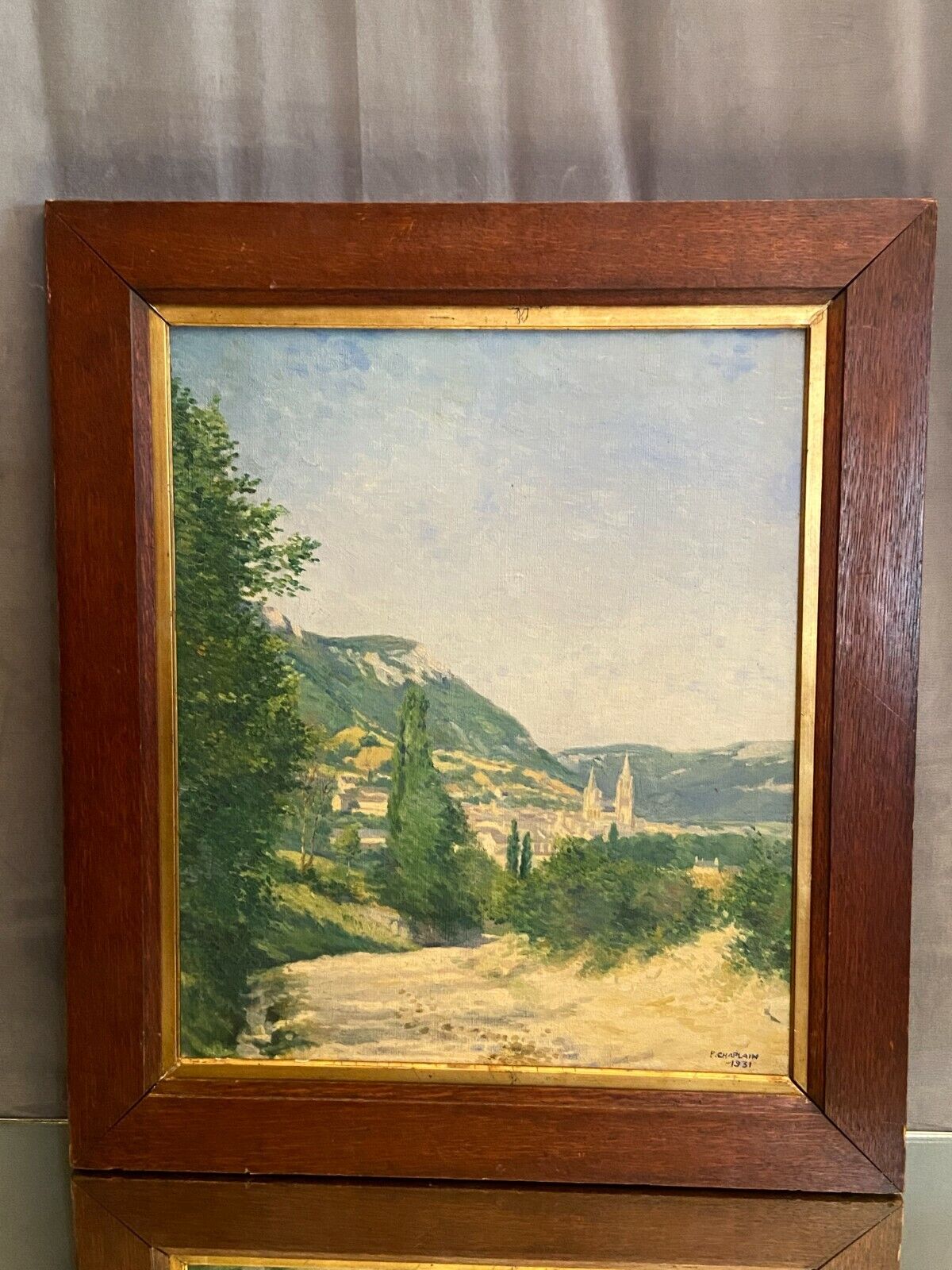 Oil painting on canvas Provencal landscape signed P. Chaplain 1931