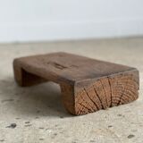 Mini Asian teak side stool blonde